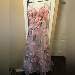 Floral pink ball gown